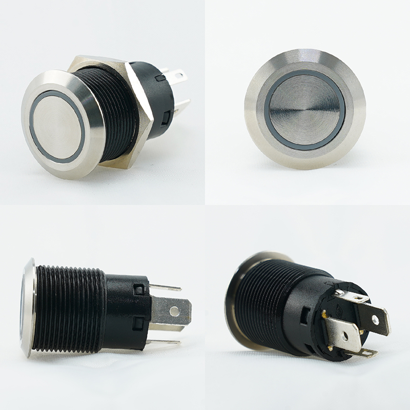 Custom Pattern Stainless Steel Push Button Switch With Ring Status