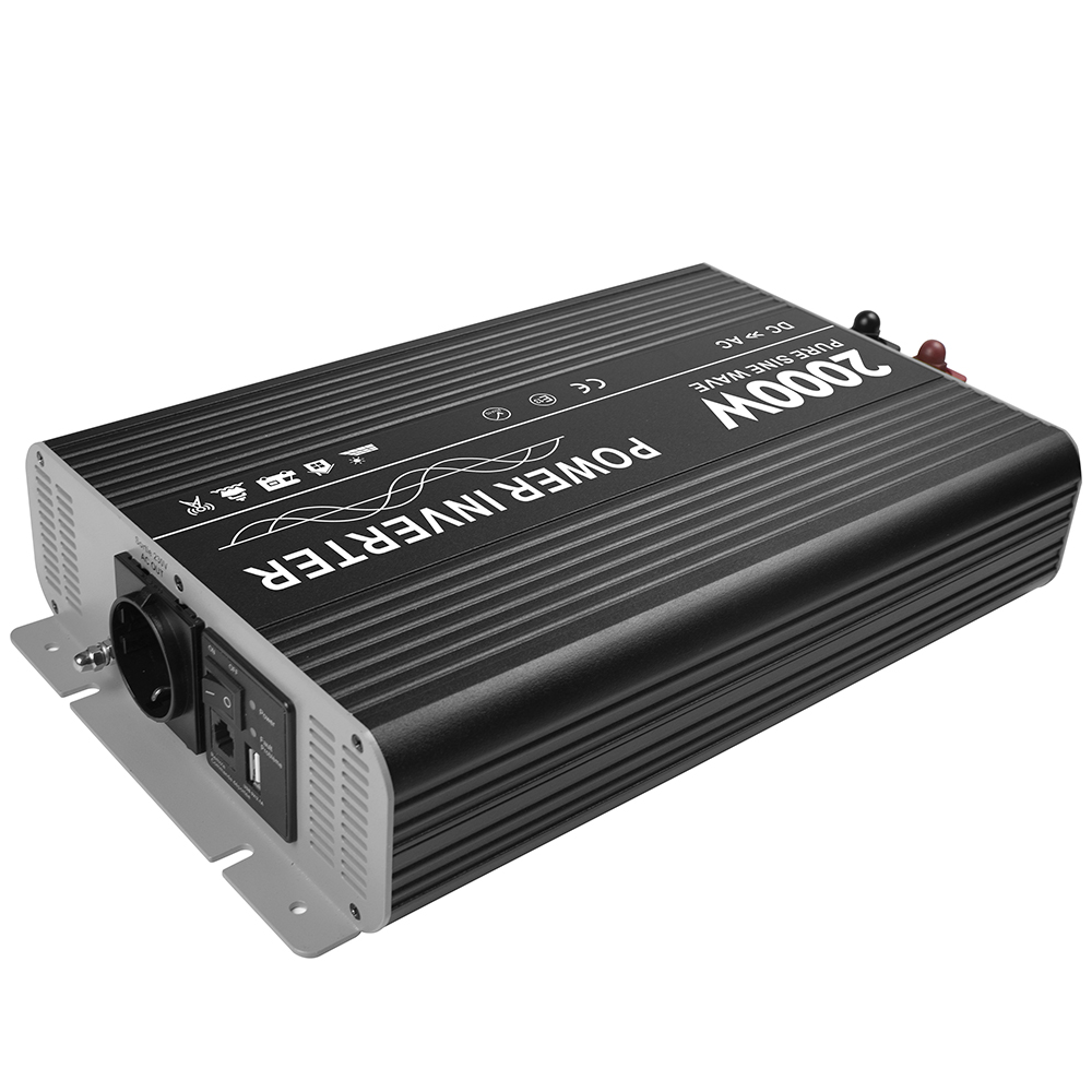 Inverter 2000W Pure Sine Wave DC 12V 24V 48V to AC 220V110V for RV House Hold Rechargeable Battery