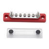 Wholesale Marine RV 100A 6-way Screwfixed Red Tin-plated Copper Busbar with PBT Dustproof Cover