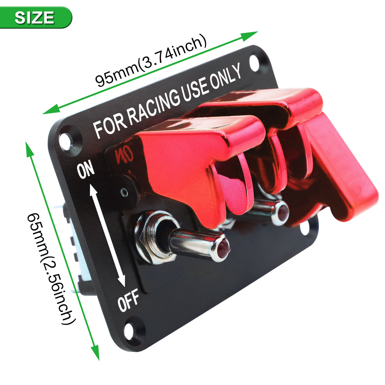 Amomd 12V Carbon Fiber ON/OFF Racing Car Rocker Switch Panel LED Indicator with ABS Material CE Certified 20A Maximum Current