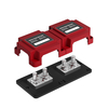 Amomd 4 Bolt DC 600A High Large Current Copper Bus Bar M8/M10 Power Distribution Busbar Connector Box with 2 Cover