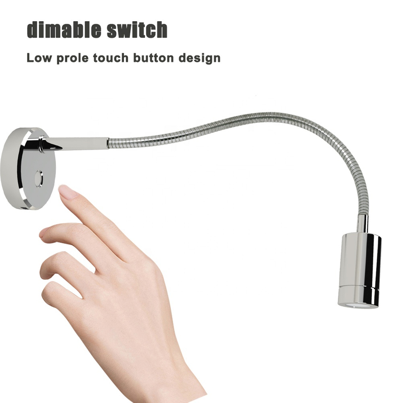 Marine RV Chromeplated Flexible Arm Gooseneck Light with Usb Charger