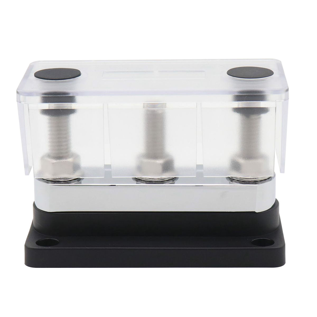 DIY Circuit 3-Way M10 600A Copper Connector Busbar Steel ABS Stainless Steel for Grounding Bar Connection with Cover