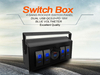 12V 4 Gang SPST Rocker Switch Control Box with Voltmeter IP54 Protection Level Aluminum Alloy for RV Boat Truck