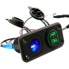 12V 24V DC Marine USB Socket Dual and LED Marine Cigar Lighter Socket Combination Panel with Waterproof Blade Fuse Protection