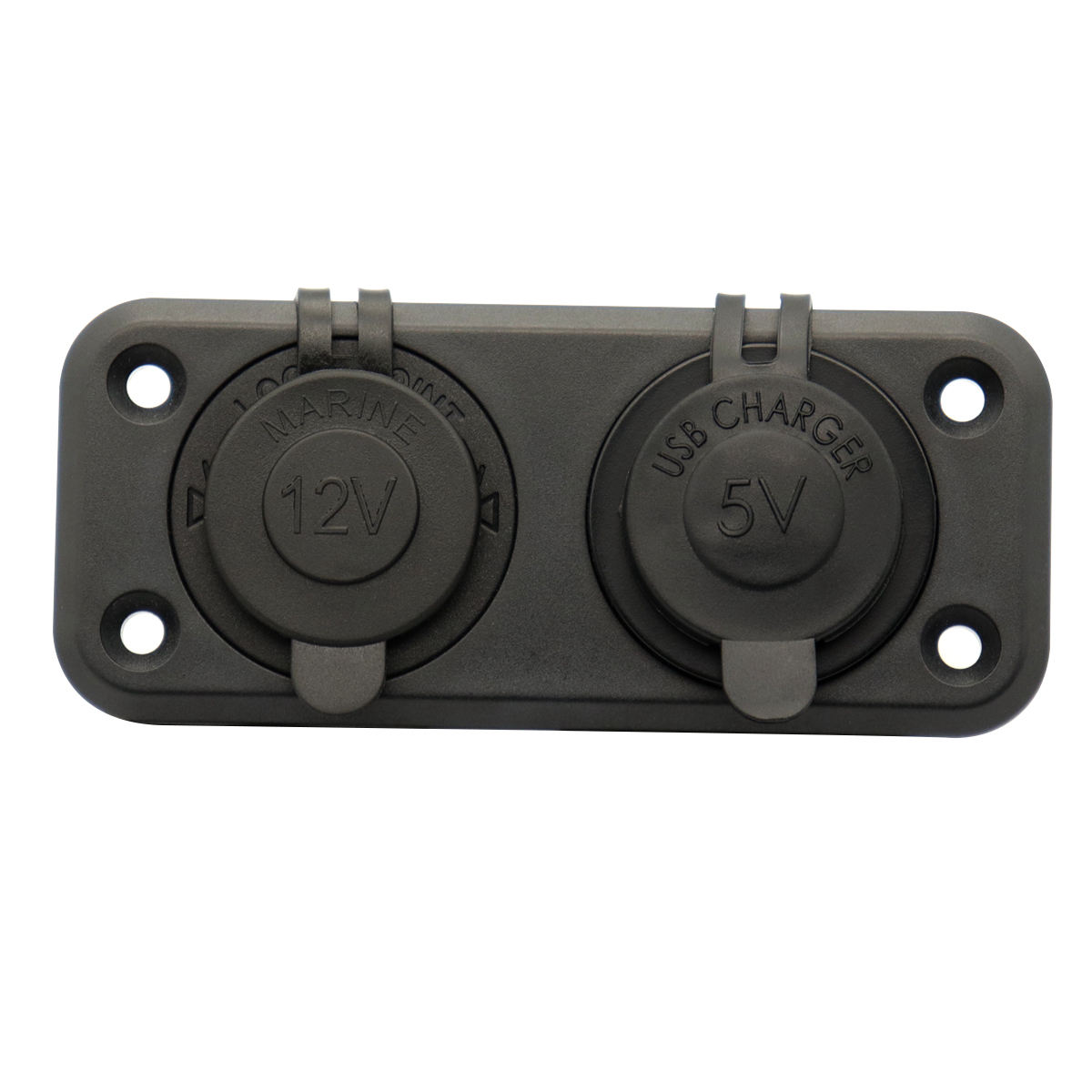 Amomd 12V 24V Dual 2.4A USB Ports and Waterproof Cigarette Lighter Socket Output Panel for Car RV