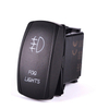 Amomd 5P Green LED Fog Light Rocker Switch SPST Function 12V/24V for RV/Marine Maximum Current 10A/20A