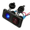 12V 24V DC Marine USB Socket Dual and LED Marine Cigar Lighter Socket Combination Panel with Waterproof Blade Fuse Protection