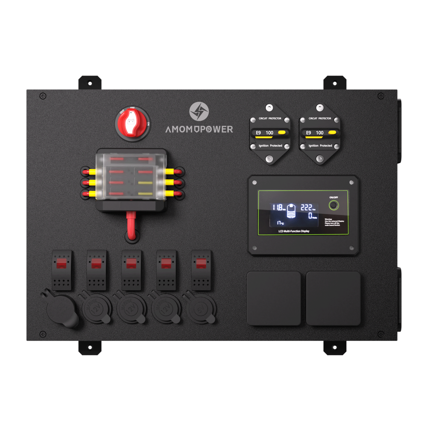 Custom 12V System Control Hub Aluminum Power Distribution Control Box with 1000W Inverter IP54 Protection Ce/Rohs Certified