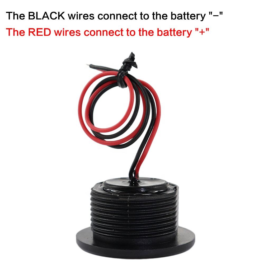 Amomd Mini Thin Marine Auto Digital Voltage Meter IP67 DC 24V Waterproof with LED Display Digital Only