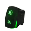 Amomd 5P Green LED Fog Light Rocker Switch SPST Function 12V/24V for RV/Marine Maximum Current 10A/20A