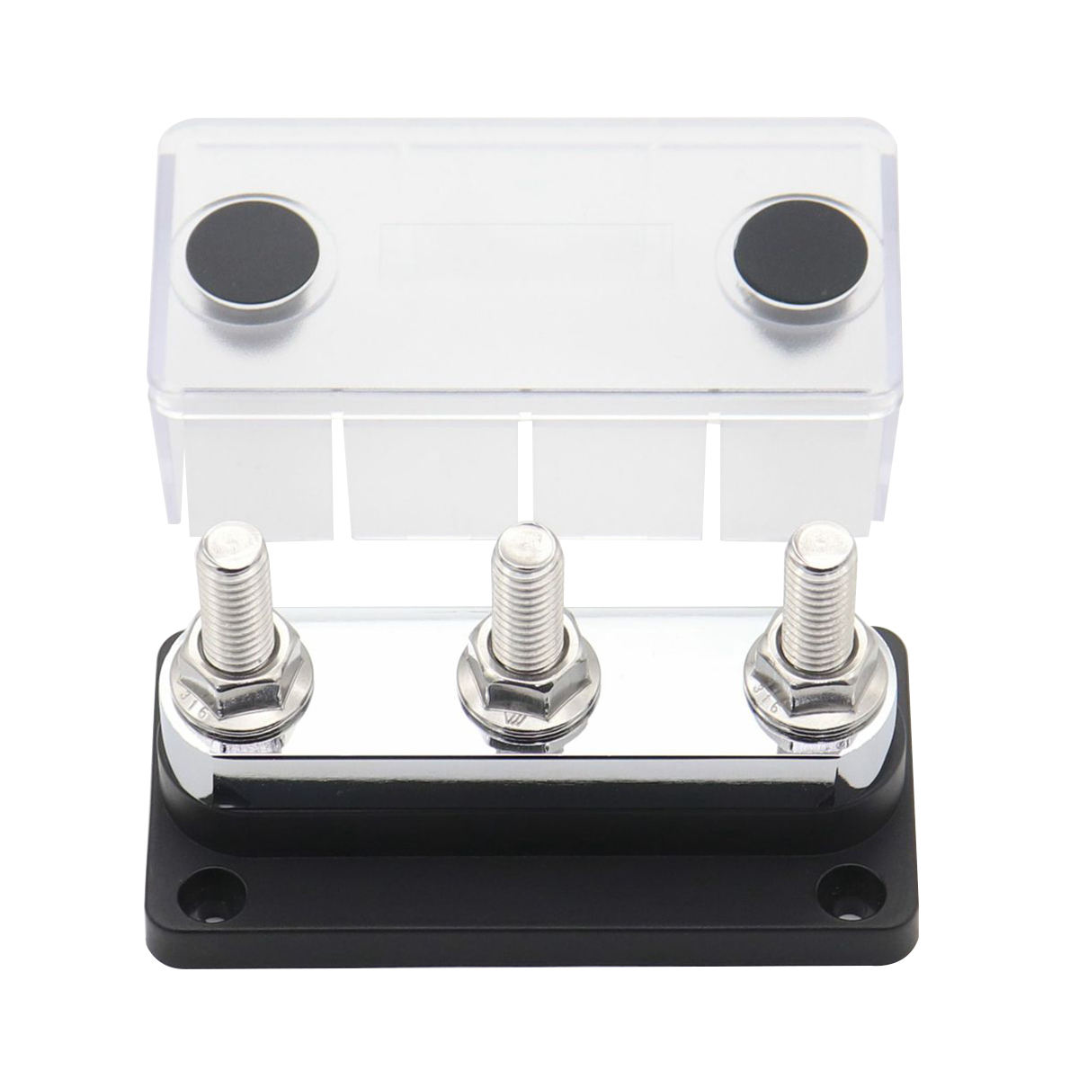 DIY Circuit 3-Way M10 600A Copper Connector Busbar Steel ABS Stainless Steel for Grounding Bar Connection with Cover