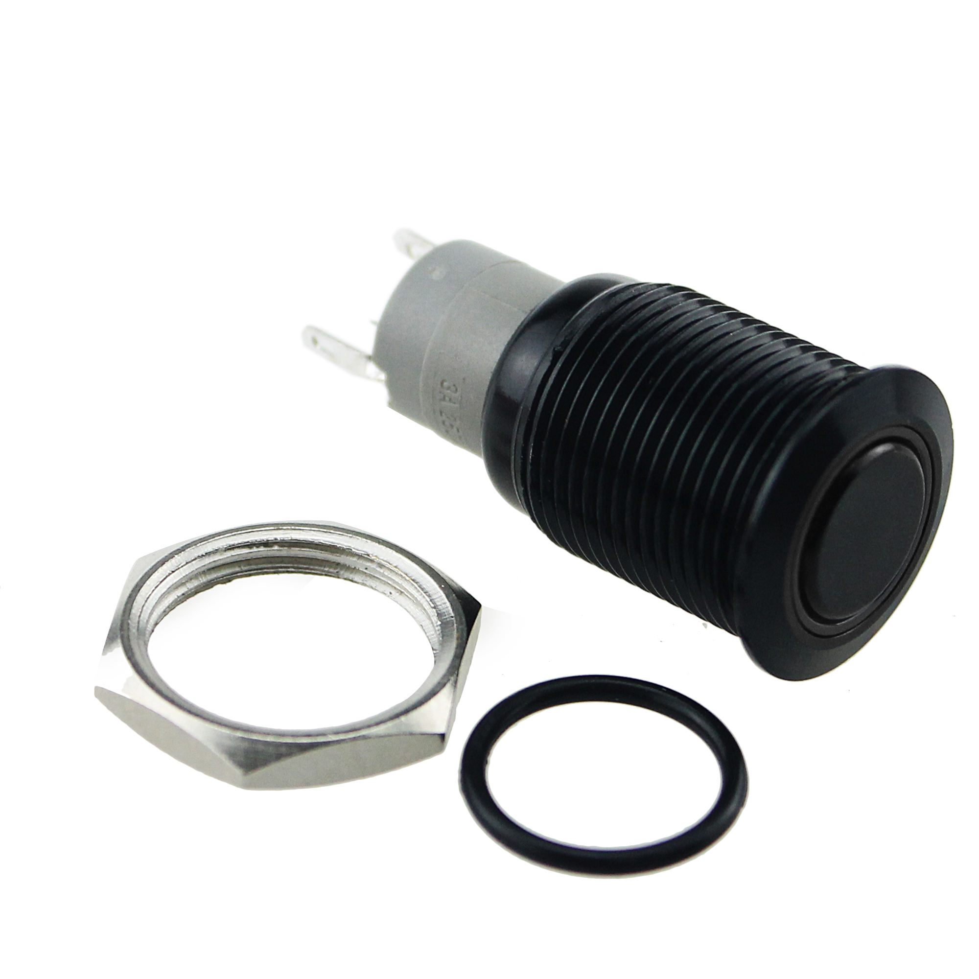 12V 18mm round Aluminum Metal Push Button Switch Latching IP67 Protection Level CE Certified Black White Red Green Blue LED