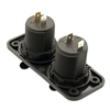 Amomd 12V 24V Dual 2.4A USB Ports and Waterproof Cigarette Lighter Socket Output Panel for Car RV