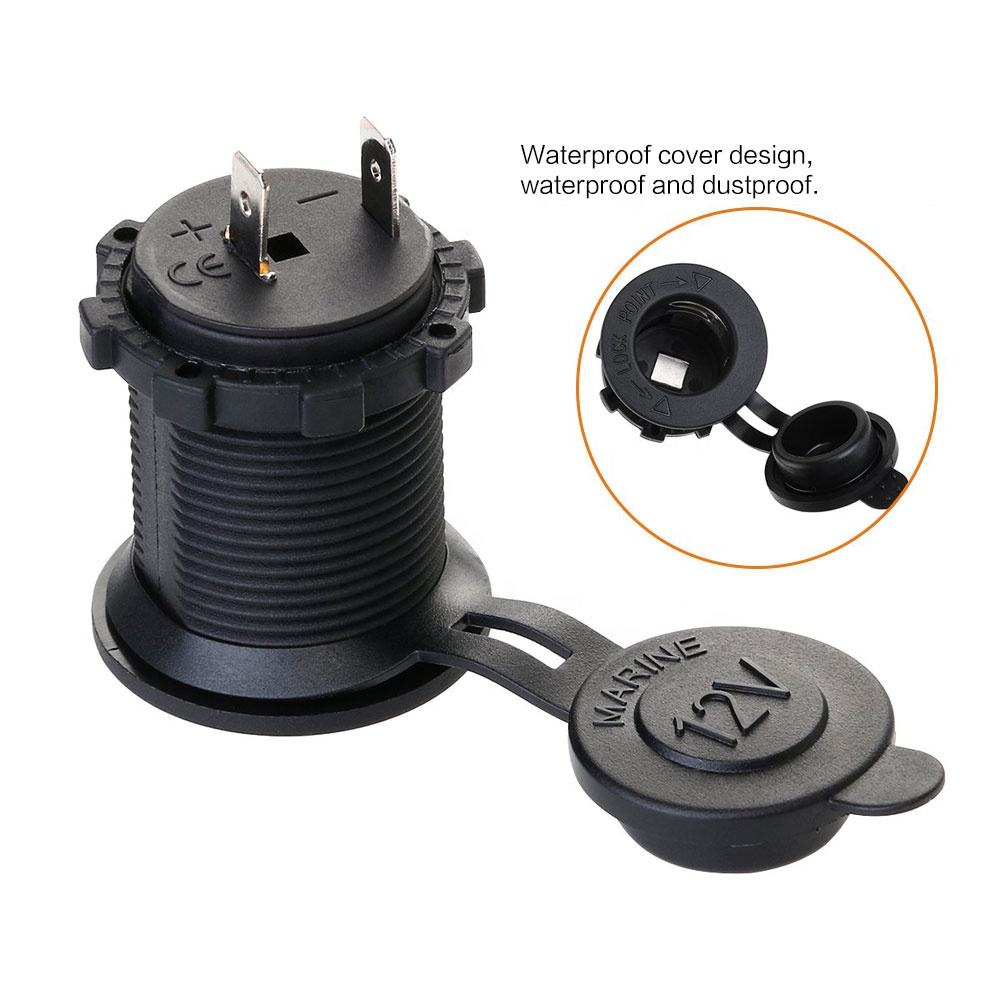 Amomd 12V Waterproof ABS Flame Retardant Cigar Lighter Merit Socket for Marine Car Use Plugs & Sockets