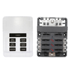 6-Way Blade Fuse Block Holder Box Vehicle-Modified Screw Type with Integrated 20A Negative Busbar for Marine Car Adaptations