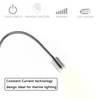 USB Charr Chrome-Plated Gooseneck LED Lamp Touch Adjust Direction and Brightness for RV Lighting Systems