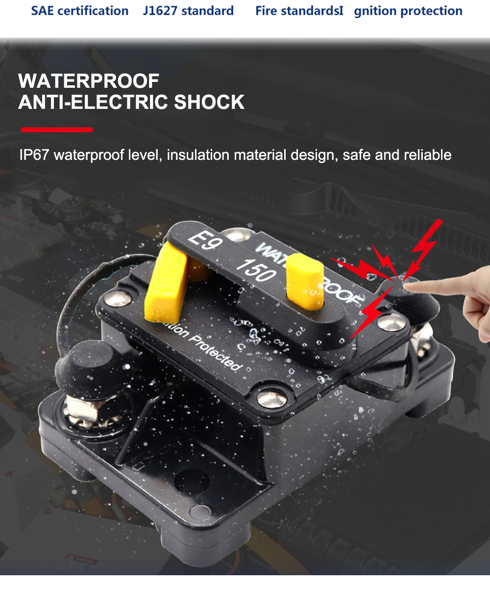 Wholesale Marine Motorhome DC 150A Manual Reset Waterproof Circuit Breaker