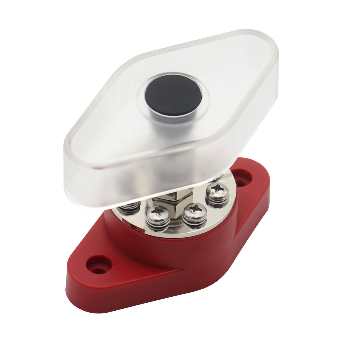 Amomd 8-Way Red Copper round Busbar with Nylon Cover 180A Rated