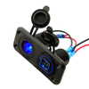 Amomd 12V 24V Dual 2.4A USB Ports and Waterproof Cigarette Lighter Socket Output Panel for Car RV