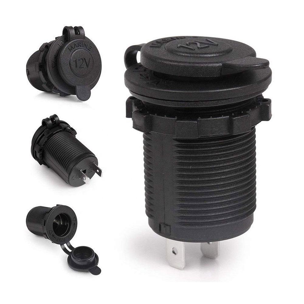 Amomd 12V Waterproof ABS Flame Retardant Cigar Lighter Merit Socket for Marine Car Use Plugs & Sockets