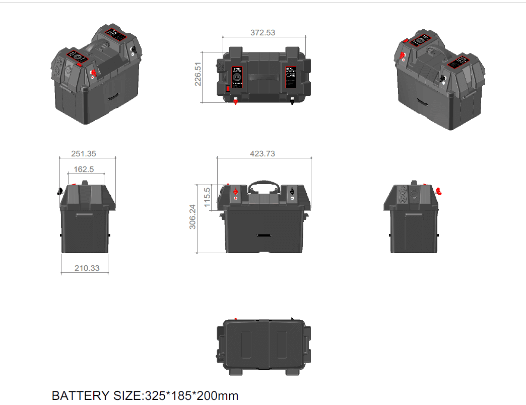Trolling Motor Smart Battery Box Power Center Black (1)