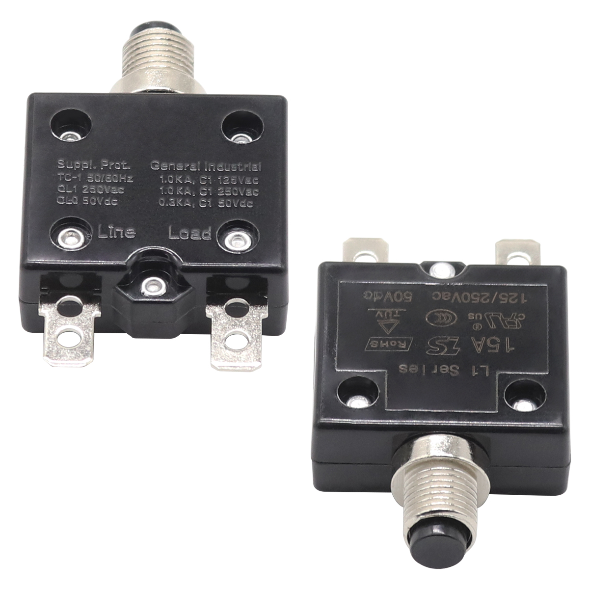 Amomd Push Button Marine RV Current Overload Protector 5 in a Pack 5A 8A 10A 15A 20A 25A 30A