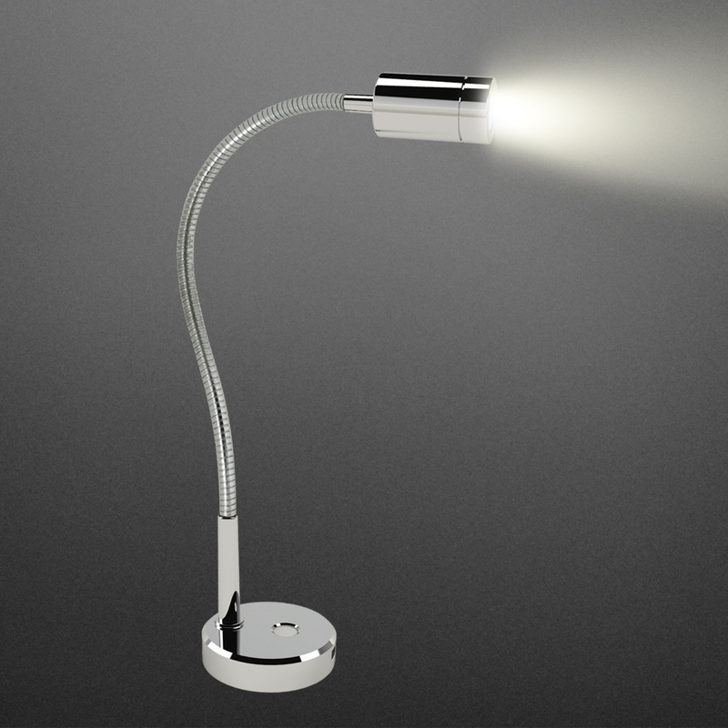 Marine RV Chromeplated Flexible Arm Gooseneck Light with Usb Charger