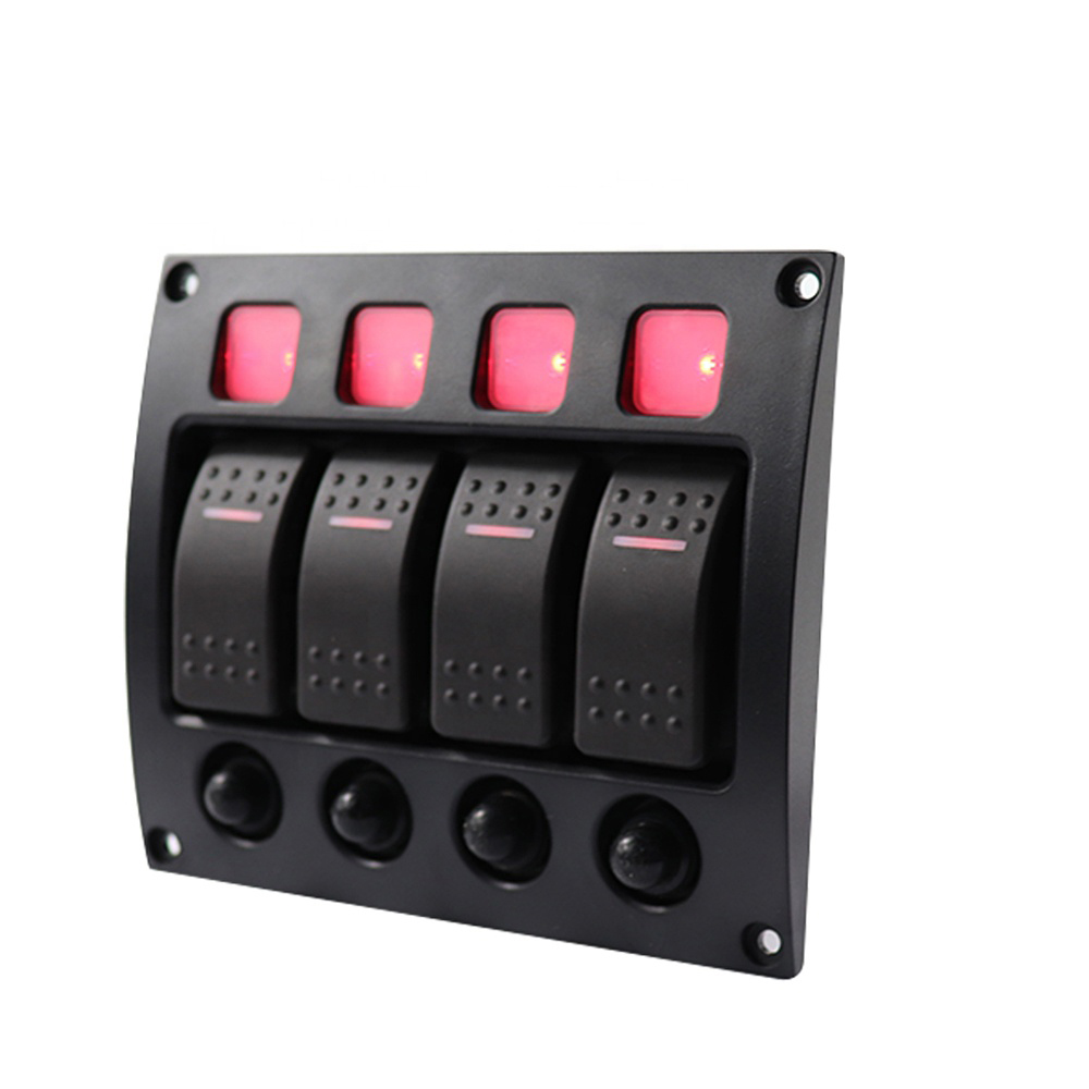 Wholesale 4 Gang 12V Rocker Switch Panel with Push Button Reset Circuit  Breaker - Buy 4 Gang Rocker Switch panel, Rocker Switch Panel with circuit  breaker, rocker switch panel Product on Amomd