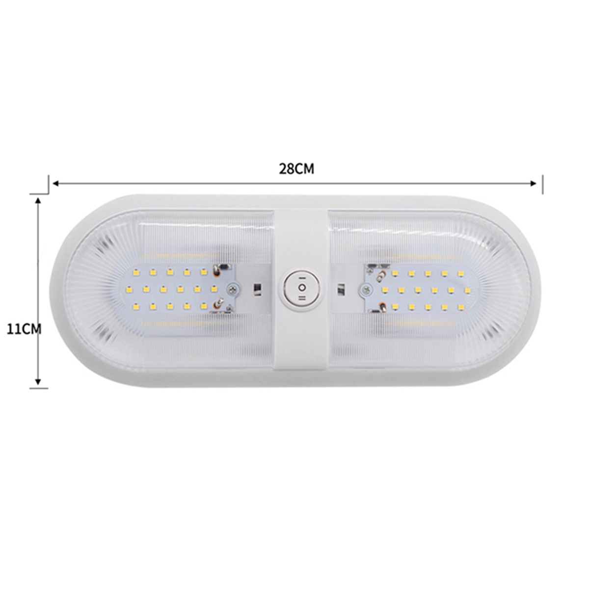  Wholesale 12V Led RV Interior Ceiling Oval Dual Light with on-off-on Rocker Switch