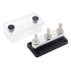 DIY Circuit 3-Way M10 600A Copper Connector Busbar Steel ABS Stainless Steel for Grounding Bar Connection with Cover