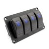 Amomd 12V DC LED Backlit Blue Rocker Switch Panel Surface Mount On-Off Function for Marine Cabin Cruiser Motorboat