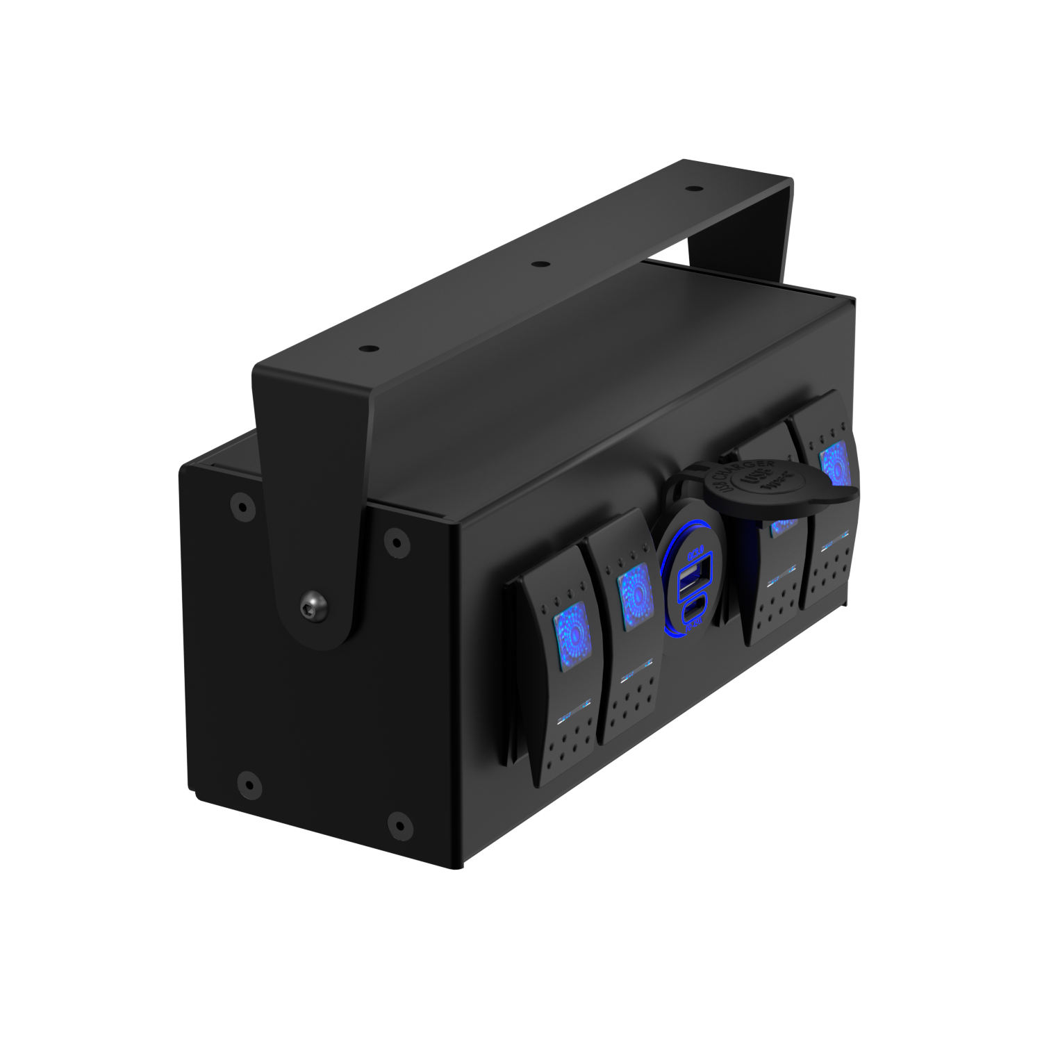 Wholesale 12V SPST Rocker Switch Control Box 4 Gang QC/PD USB Socket RV Boat Truck Made Durable Aluminum Alloy ip54