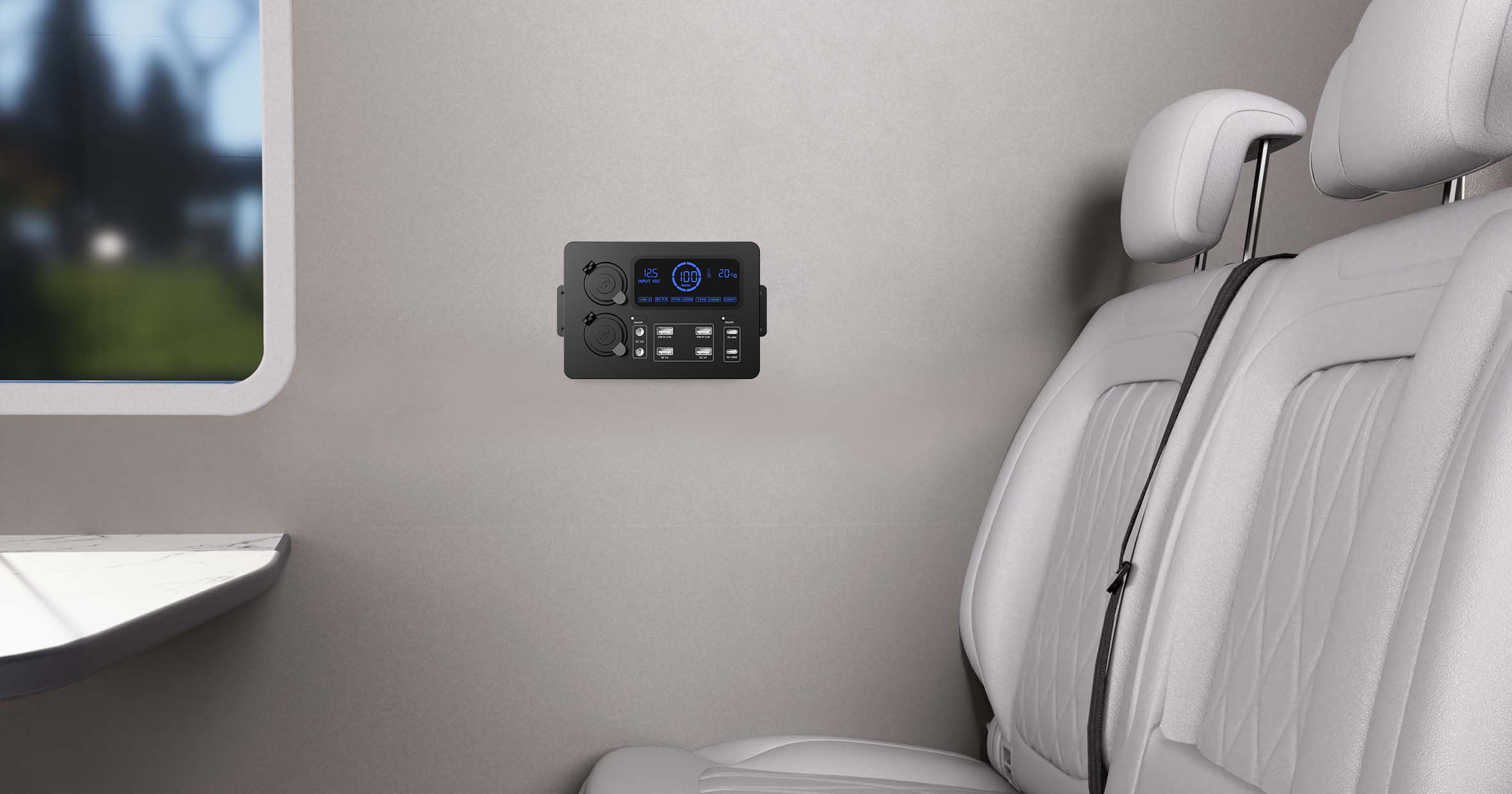 Motorhome Caravan Trailer RV Canopy Mini Power Outlet Control Box Power Up 13 Devices for Australia and South Africa Markets