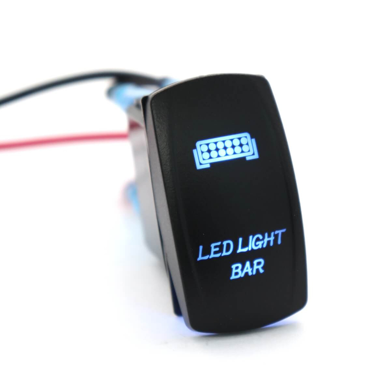 Frentaly Blue Laser Rocker Switch - 5 Pin 12V 20A On/Off Switch For LED Light Bars & Cockpit Wiring