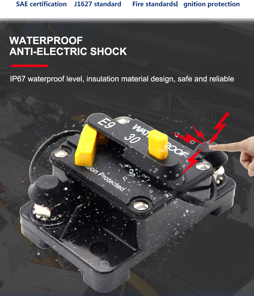 Wholesale Marine RV 30A DC Waterproof Circuit Breaker Surface Mount Manual Rocker Reset