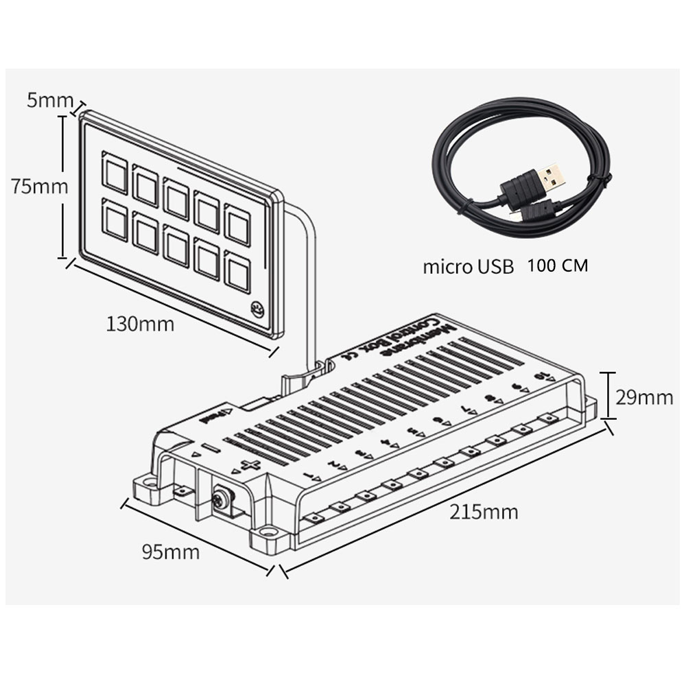 China Manufacturer Supplier Wholesale Custom12V 10-way Wireless Bluetooth Control Membrane Button Switch Panel