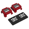 Amomd 4 Bolt DC 600A High Large Current Copper Bus Bar M8/M10 Power Distribution Busbar Connector Box with 2 Cover