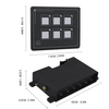 Black DC 12V 6-Way Waterproof Button Marine RV Membrane Switch Kit LED Light Source Max 10A Current RoHS and CE Certified