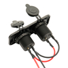 Amomd 12V 24V Dual 2.4A USB Ports and Waterproof Cigarette Lighter Socket Output Panel for Car RV