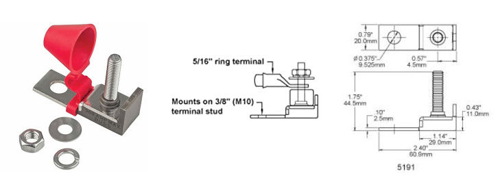 High Breaking Capacity 300A Marine Rated Battery Terminal Fuse Block MRBF Reliable Battery Fuse Holder for Automotive Use