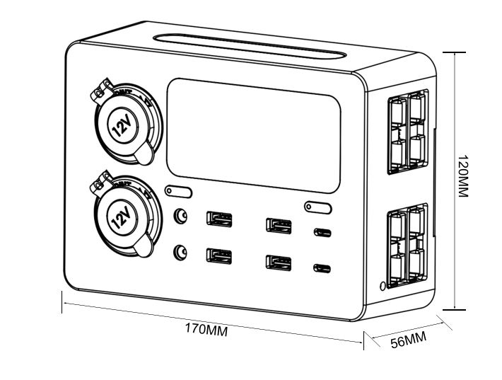 Motorhome Caravan Trailer RV Canopy Mini Power Outlet Control Box Power Up 13 Devices for Australia and South Africa Markets