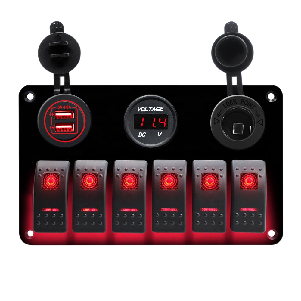 Wholesale 6 Gang Combine Rocker Switch Panel