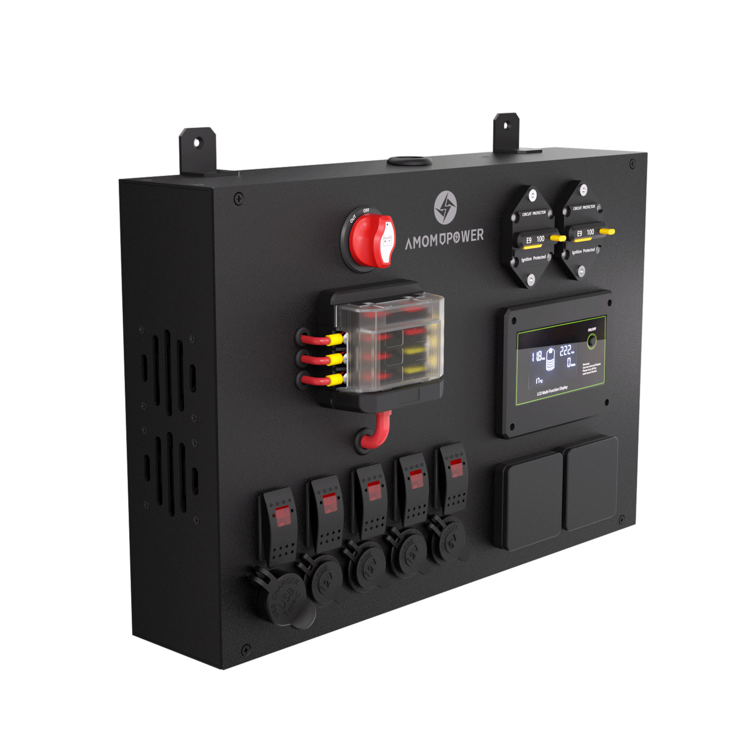 Custom 12V System Control Hub Aluminum Power Distribution Control Box with 1000W Inverter IP54 Protection Ce/Rohs Certified