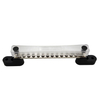 Amomd Marine 100A Ground Power Distribution Block 12 Screw Terminal with Copper Bus Bar and Cover Surface Mount 48V