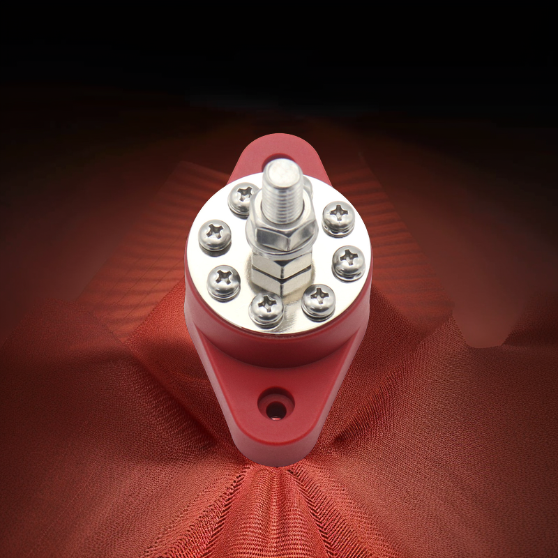 Amomd 8-Way Red Copper round Busbar with Nylon Cover 180A Rated