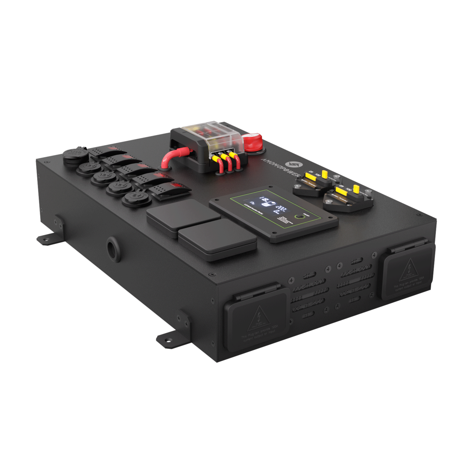 Custom 12V System Control Hub Aluminum Power Distribution Control Box with 1000W Inverter IP54 Protection Ce/Rohs Certified